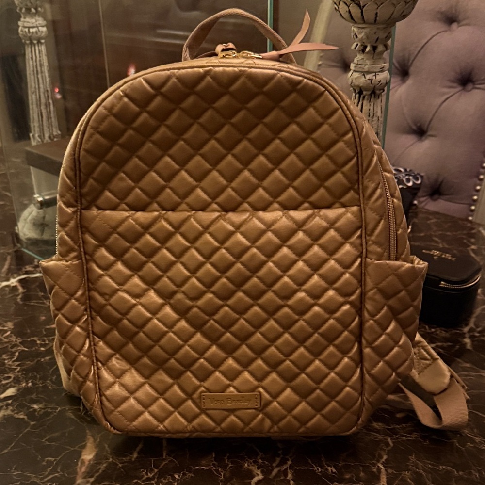 Vera Bradley Gold Quilted Backpack